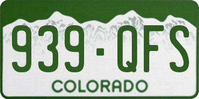 CO license plate 939QFS