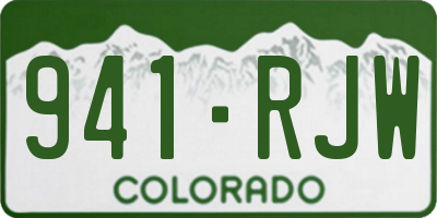 CO license plate 941RJW