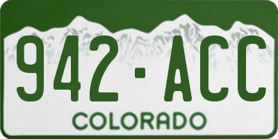 CO license plate 942ACC
