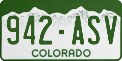 CO license plate 942ASV