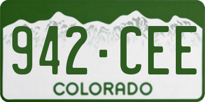 CO license plate 942CEE