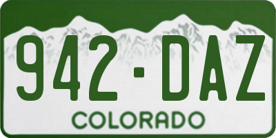 CO license plate 942DAZ