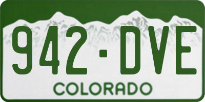 CO license plate 942DVE