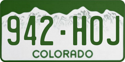 CO license plate 942HOJ