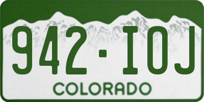 CO license plate 942IOJ