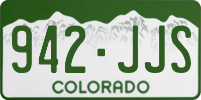 CO license plate 942JJS
