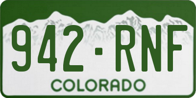 CO license plate 942RNF