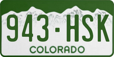 CO license plate 943HSK