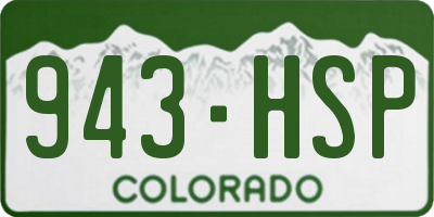 CO license plate 943HSP