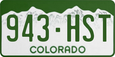 CO license plate 943HST