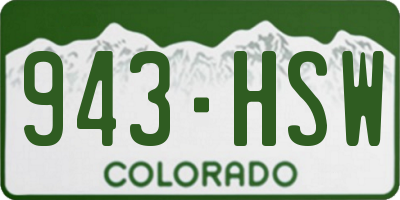 CO license plate 943HSW