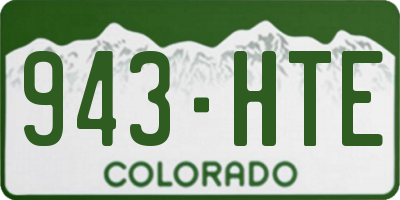 CO license plate 943HTE