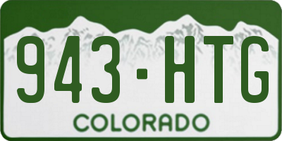 CO license plate 943HTG