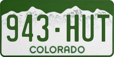 CO license plate 943HUT