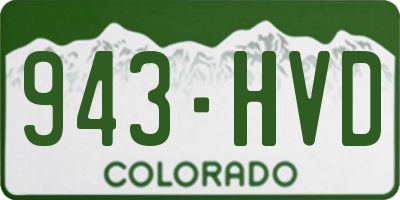 CO license plate 943HVD