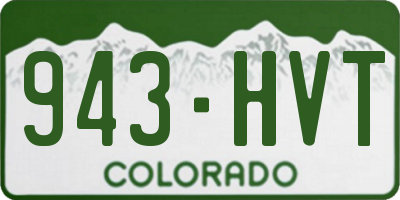CO license plate 943HVT
