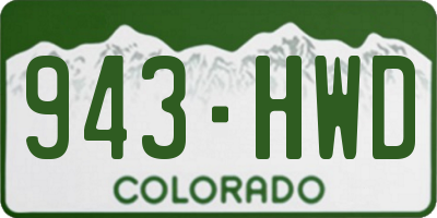 CO license plate 943HWD