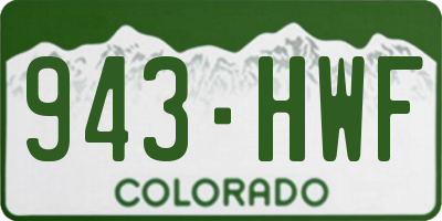 CO license plate 943HWF