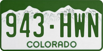 CO license plate 943HWN