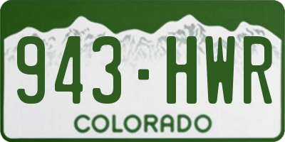 CO license plate 943HWR