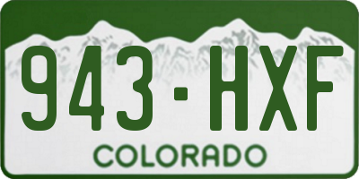 CO license plate 943HXF