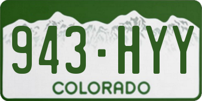 CO license plate 943HYY