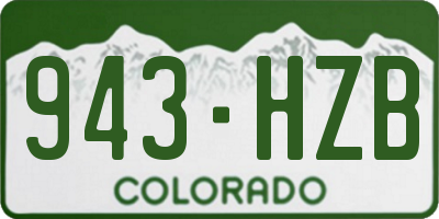 CO license plate 943HZB
