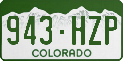 CO license plate 943HZP