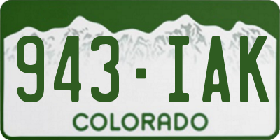 CO license plate 943IAK