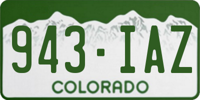CO license plate 943IAZ