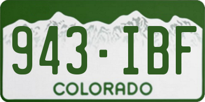 CO license plate 943IBF
