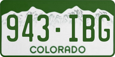 CO license plate 943IBG