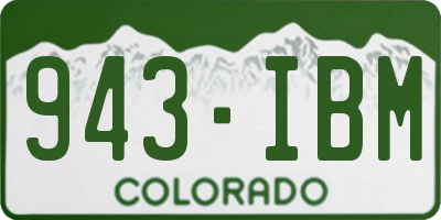 CO license plate 943IBM