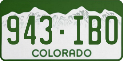CO license plate 943IBO