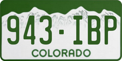 CO license plate 943IBP