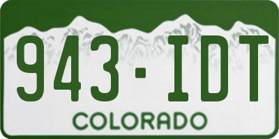 CO license plate 943IDT