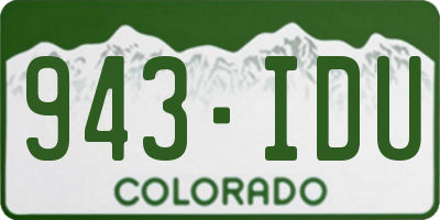 CO license plate 943IDU
