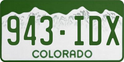 CO license plate 943IDX