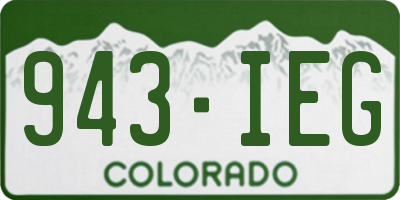 CO license plate 943IEG