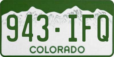 CO license plate 943IFQ