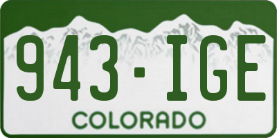 CO license plate 943IGE