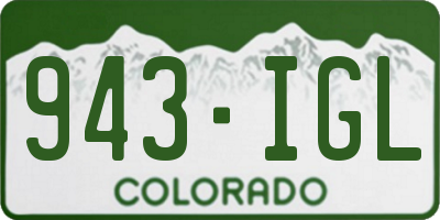 CO license plate 943IGL