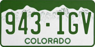 CO license plate 943IGV