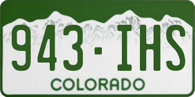 CO license plate 943IHS