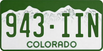 CO license plate 943IIN