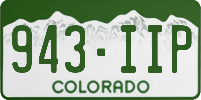 CO license plate 943IIP