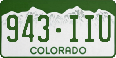 CO license plate 943IIU