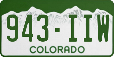 CO license plate 943IIW