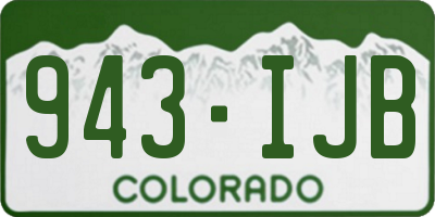 CO license plate 943IJB