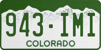 CO license plate 943IMI